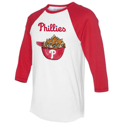MLB Philadelphia Phillies Tiny Turnip Women's Nacho Helmet 3/4-Sleeve Raglan T-Shirt