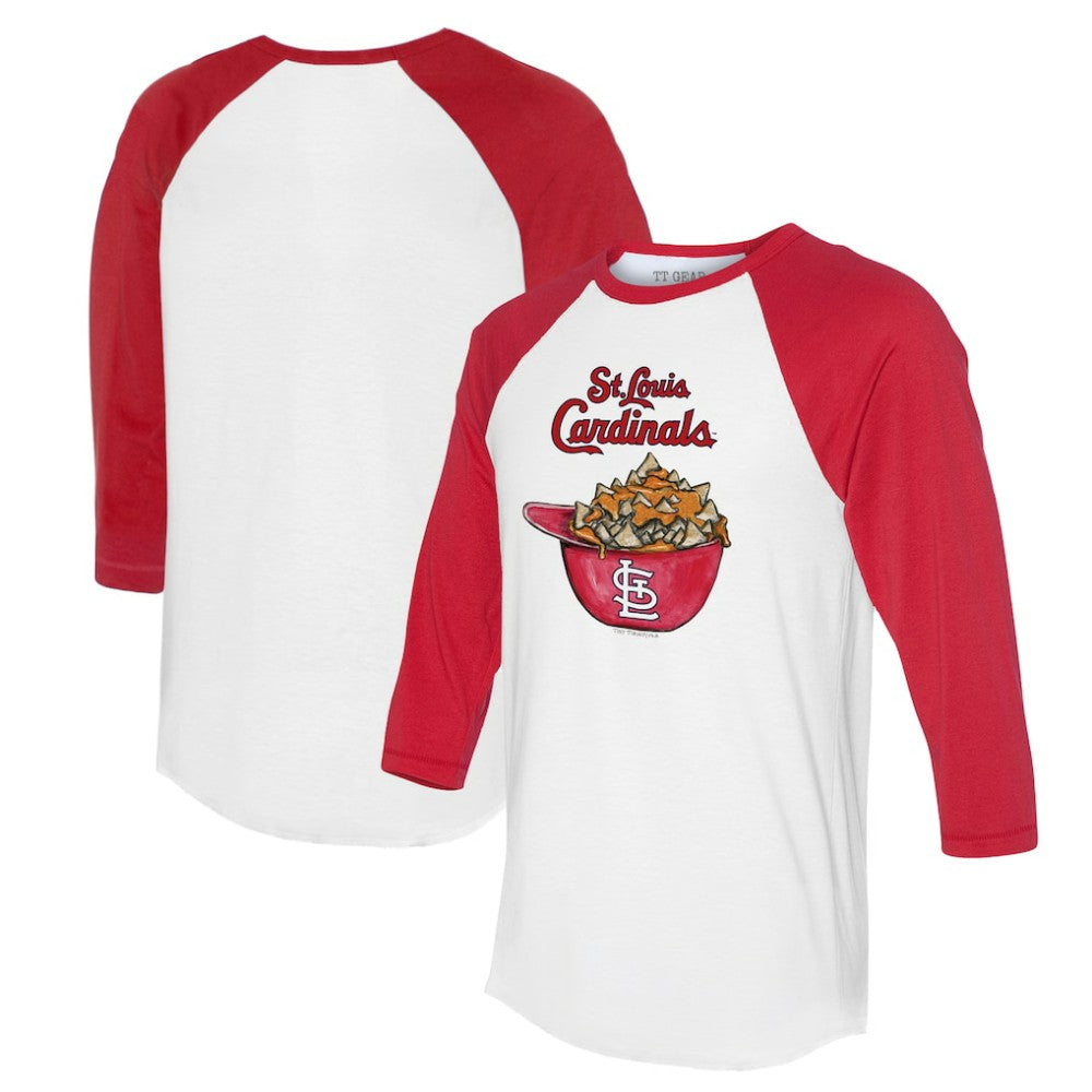 MLB St. Louis Cardinals Tiny Turnip Women's Nacho Helmet 3/4-Sleeve Raglan T-Shirt