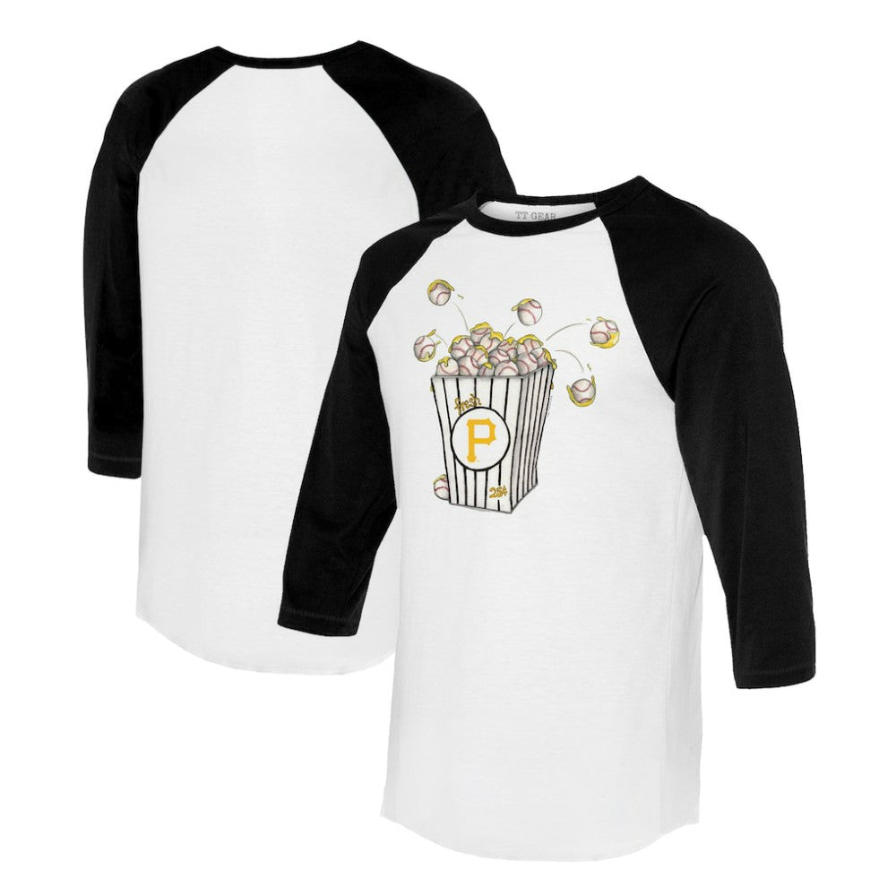 MLB Pittsburgh Pirates Tiny Turnip Women's Popcorn 3/4-Sleeve Raglan T-Shirt