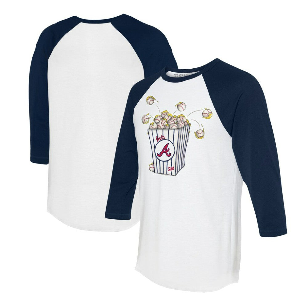 MLB Atlanta Braves Tiny Turnip Women's Popcorn 3/4-Sleeve Raglan T-Shirt