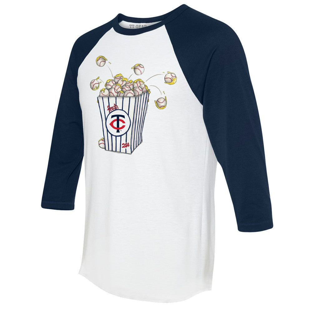 MLB Minnesota Twins Tiny Turnip Women's Popcorn 3/4-Sleeve Raglan T-Shirt