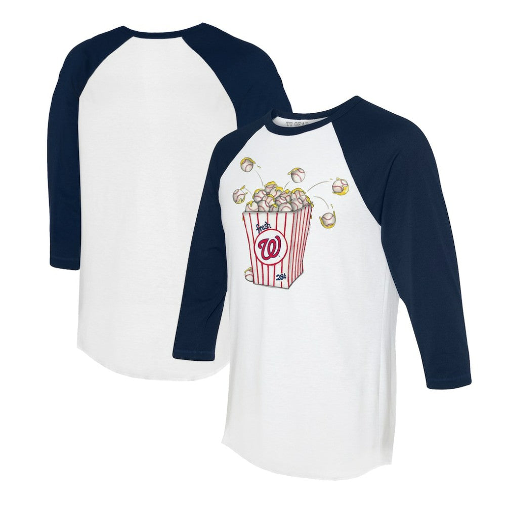 MLB Washington Nationals Tiny Turnip Women's Popcorn 3/4-Sleeve Raglan T-Shirt