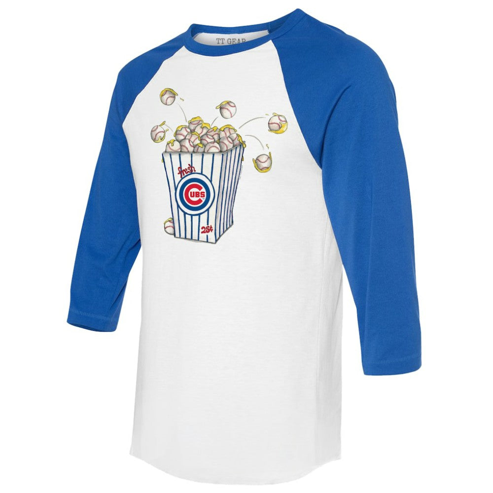 MLB Chicago Cubs Tiny Turnip Women's Popcorn 3/4-Sleeve Raglan T-Shirt