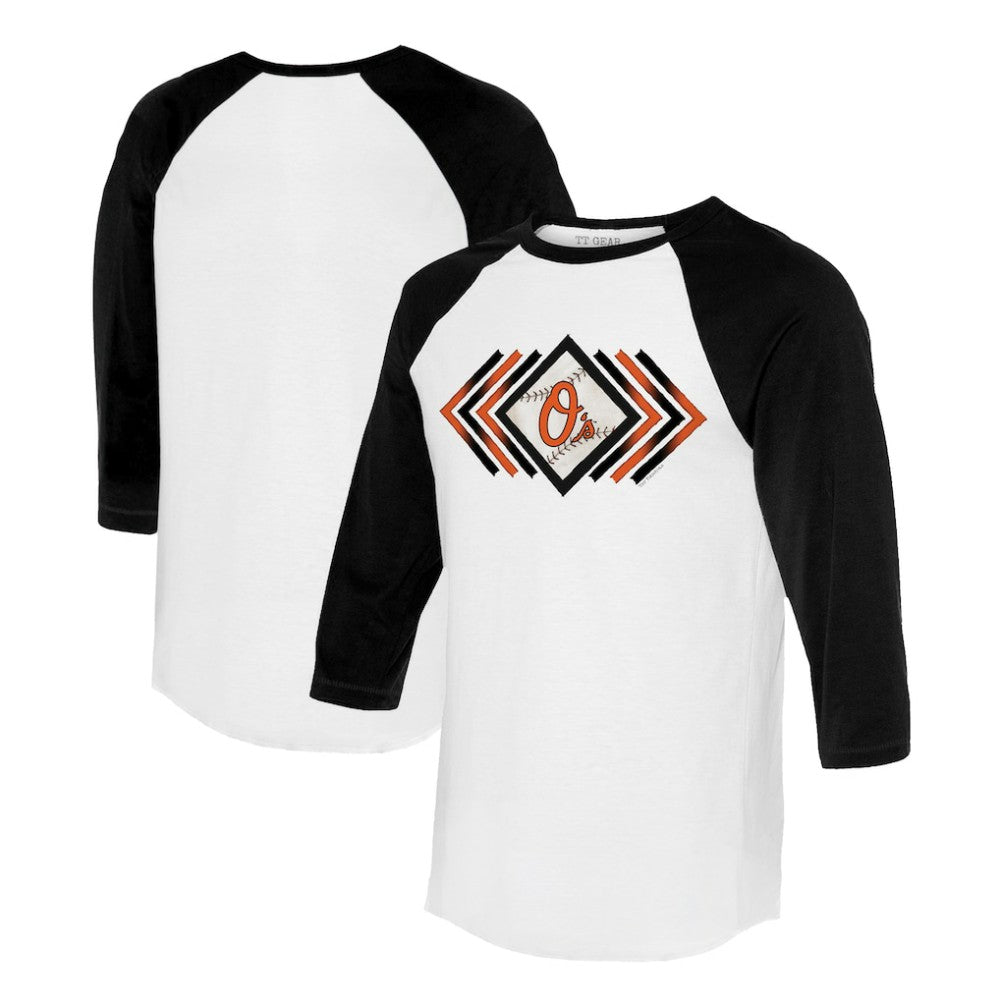MLB Baltimore Orioles Tiny Turnip Women's Prism Arrows 3/4-Sleeve Raglan T-Shirt