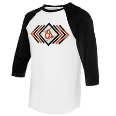 MLB Baltimore Orioles Tiny Turnip Women's Prism Arrows 3/4-Sleeve Raglan T-Shirt