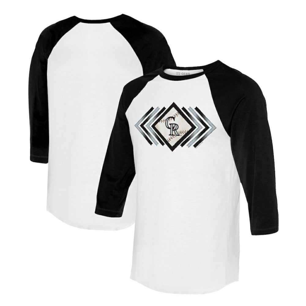 MLB Colorado Rockies Tiny Turnip Women's Prism Arrows 3/4-Sleeve Raglan T-Shirt