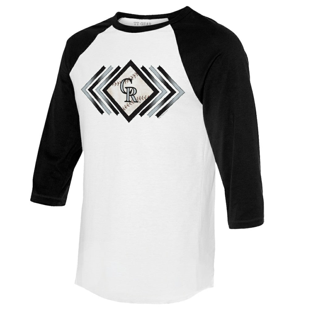 MLB Colorado Rockies Tiny Turnip Women's Prism Arrows 3/4-Sleeve Raglan T-Shirt