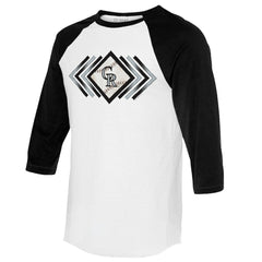 MLB Colorado Rockies Tiny Turnip Women's Prism Arrows 3/4-Sleeve Raglan T-Shirt