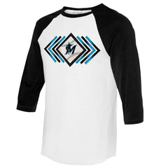 MLB Miami Marlins Tiny Turnip Women's Prism Arrows 3/4-Sleeve Raglan T-Shirt