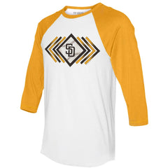 MLB San Diego Padres Tiny Turnip Women's Prism Arrows 3/4-Sleeve Raglan T-Shirt