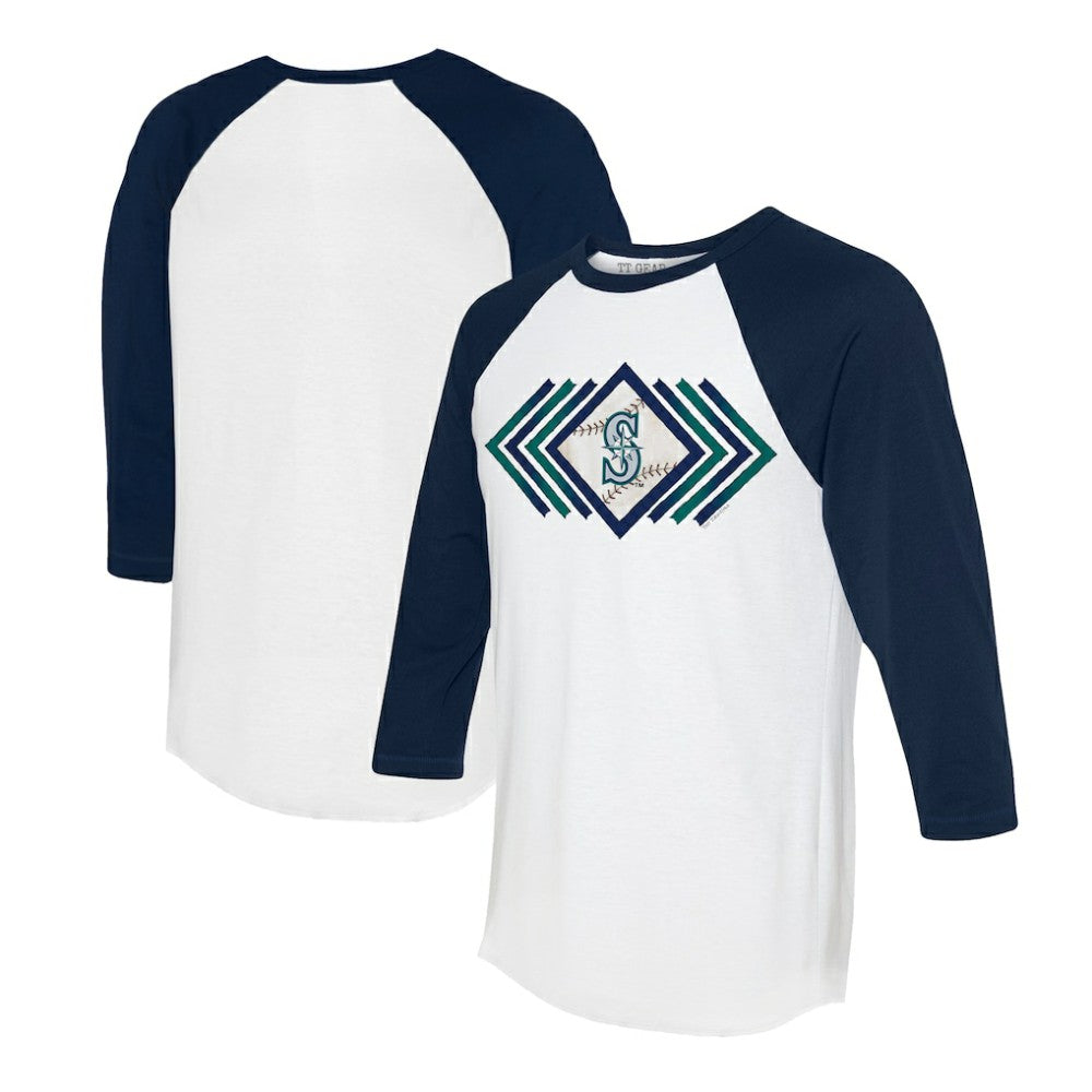 MLB Seattle Mariners Tiny Turnip Women's Prism Arrows 3/4-Sleeve Raglan T-Shirt