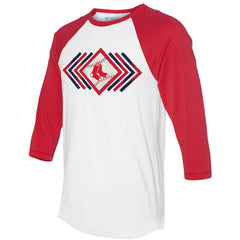 MLB Boston Red Sox Tiny Turnip Women's Prism Arrows 3/4-Sleeve Raglan T-Shirt