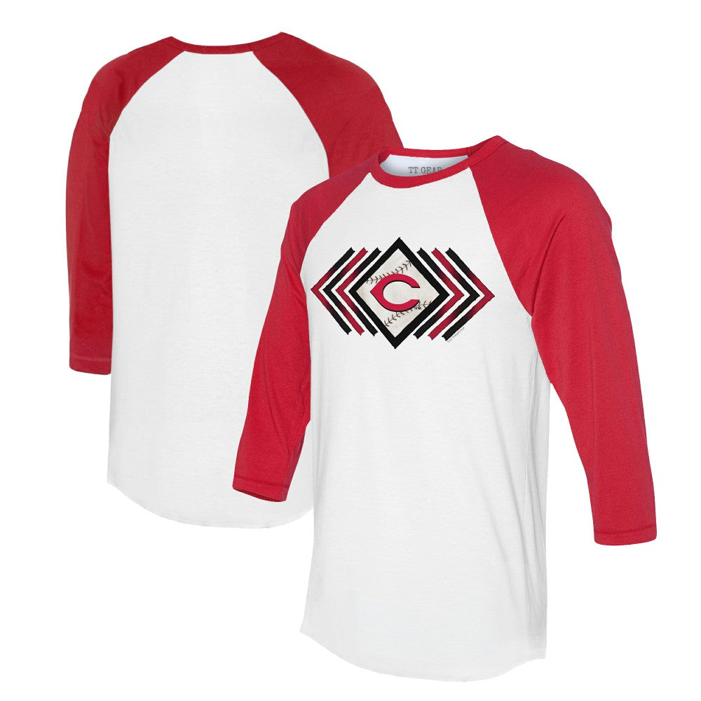 MLB Cincinnati Reds Tiny Turnip Women's Prism Arrows 3/4-Sleeve Raglan T-Shirt