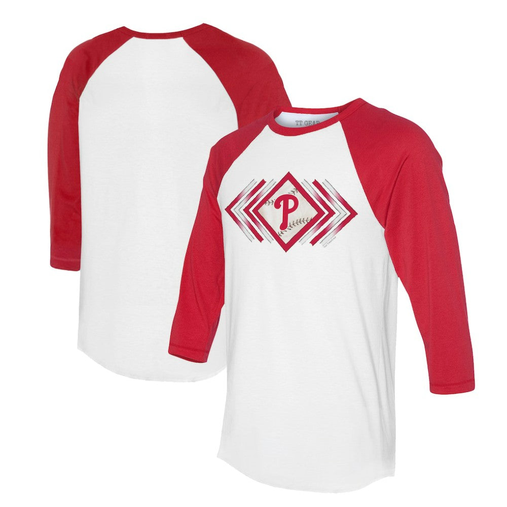 MLB Philadelphia Phillies Tiny Turnip Women's Prism Arrows 3/4-Sleeve Raglan T-Shirt