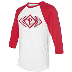 MLB Philadelphia Phillies Tiny Turnip Women's Prism Arrows 3/4-Sleeve Raglan T-Shirt