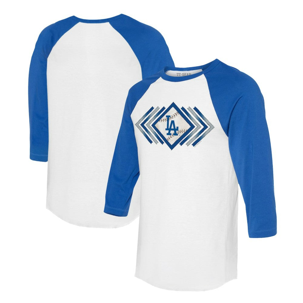MLB Los Angeles Dodgers Tiny Turnip Women's Prism Arrows 3/4-Sleeve Raglan T-Shirt