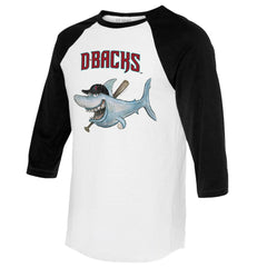 MLB Arizona Diamondbacks Tiny Turnip Women's Shark 3/4-Sleeve Raglan T-Shirt