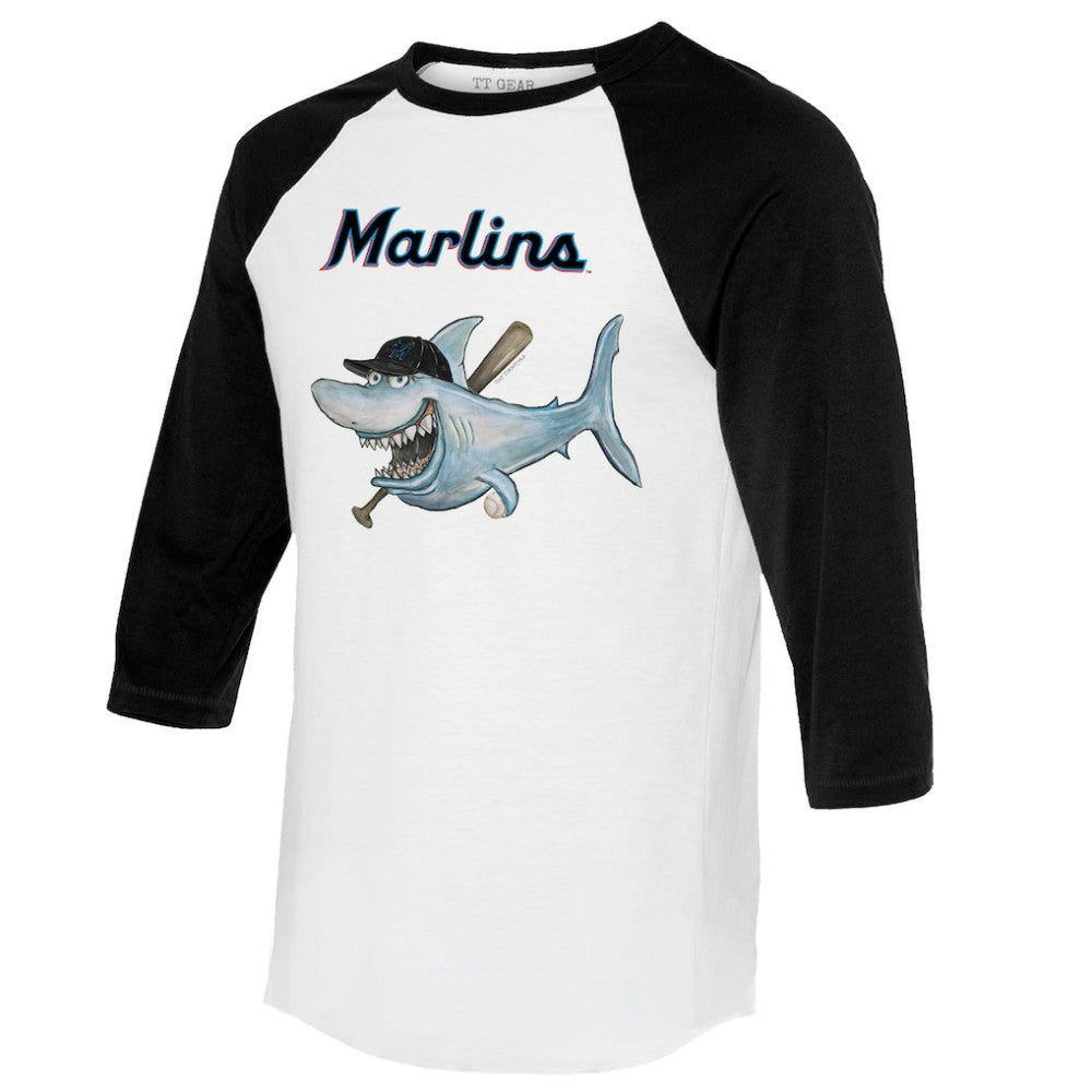 MLB Miami Marlins Tiny Turnip Women's Shark 3/4-Sleeve Raglan T-Shirt