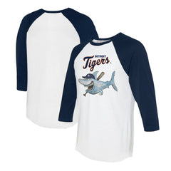 MLB Detroit Tigers Tiny Turnip Women's Shark 3/4-Sleeve Raglan T-Shirt