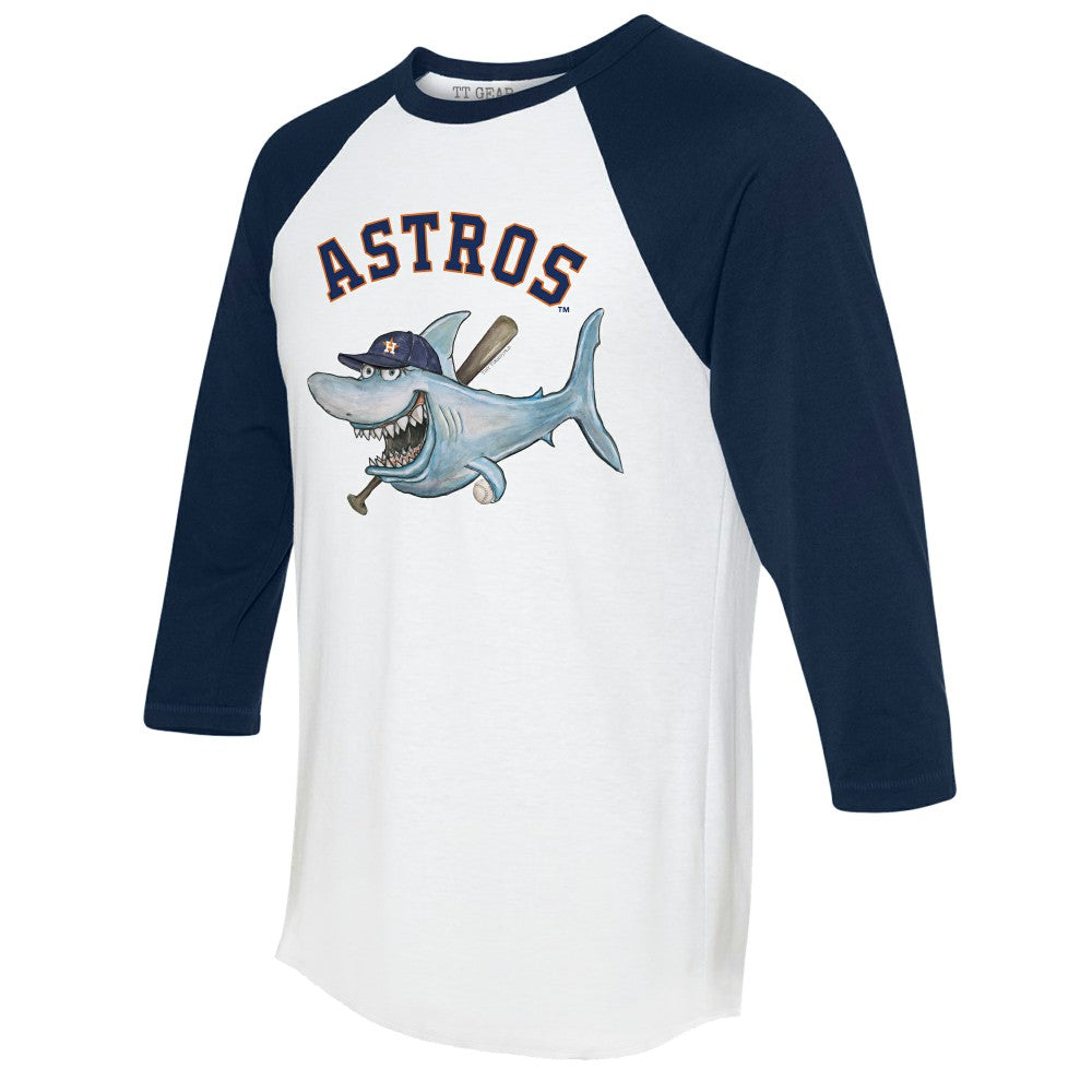MLB Houston Astros Tiny Turnip Women's Shark 3/4-Sleeve Raglan T-Shirt