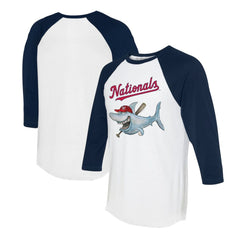 MLB Washington Nationals Tiny Turnip Women's Shark 3/4-Sleeve Raglan T-Shirt