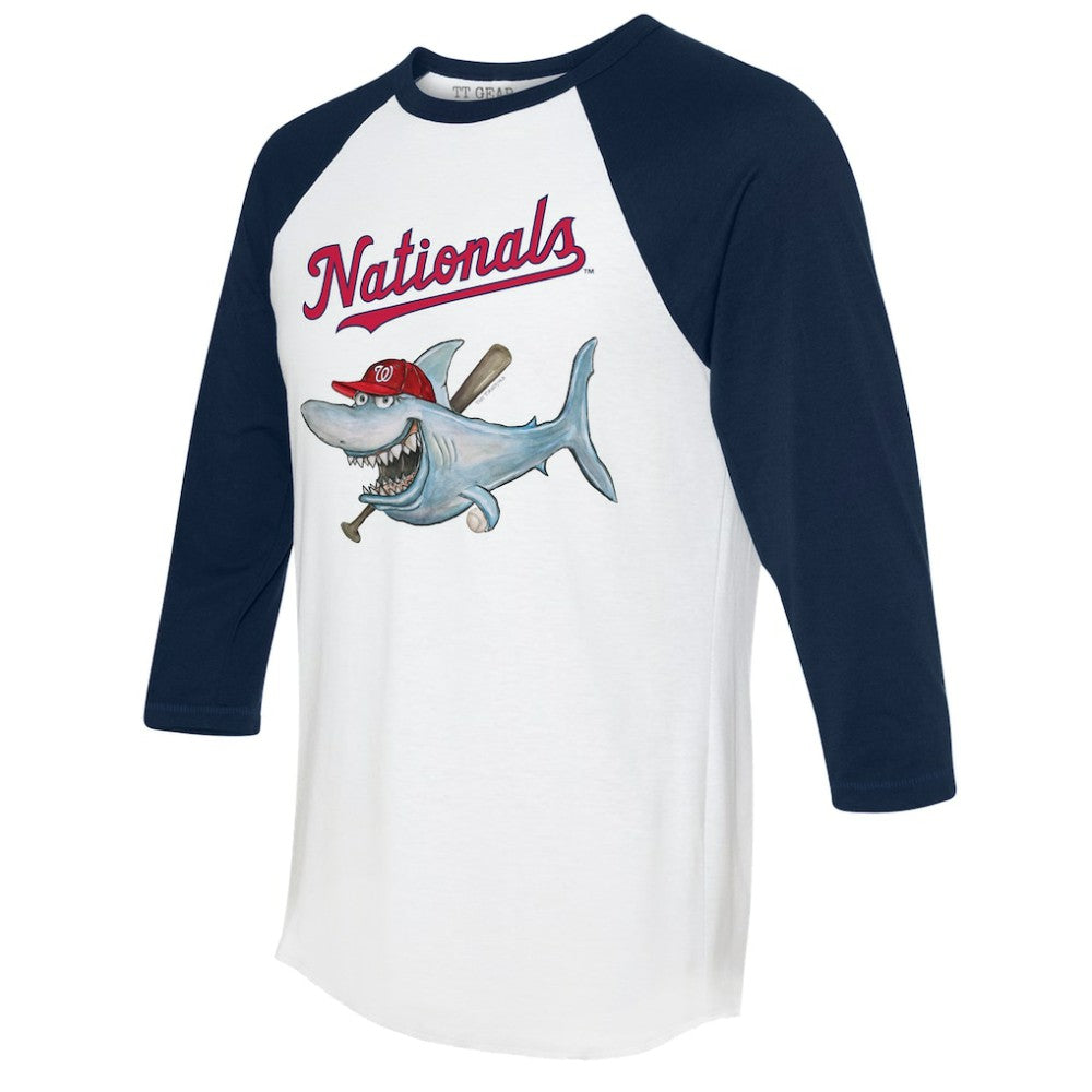 MLB Washington Nationals Tiny Turnip Women's Shark 3/4-Sleeve Raglan T-Shirt