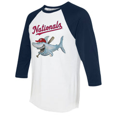 MLB Washington Nationals Tiny Turnip Women's Shark 3/4-Sleeve Raglan T-Shirt