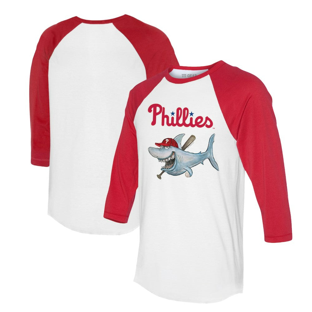 MLB Philadelphia Phillies Tiny Turnip Women's Shark 3/4-Sleeve Raglan T-Shirt