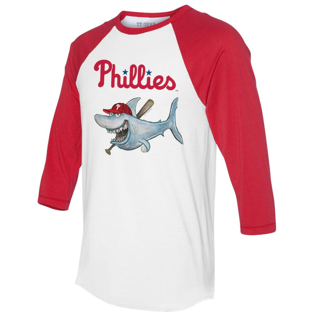MLB Philadelphia Phillies Tiny Turnip Women's Shark 3/4-Sleeve Raglan T-Shirt