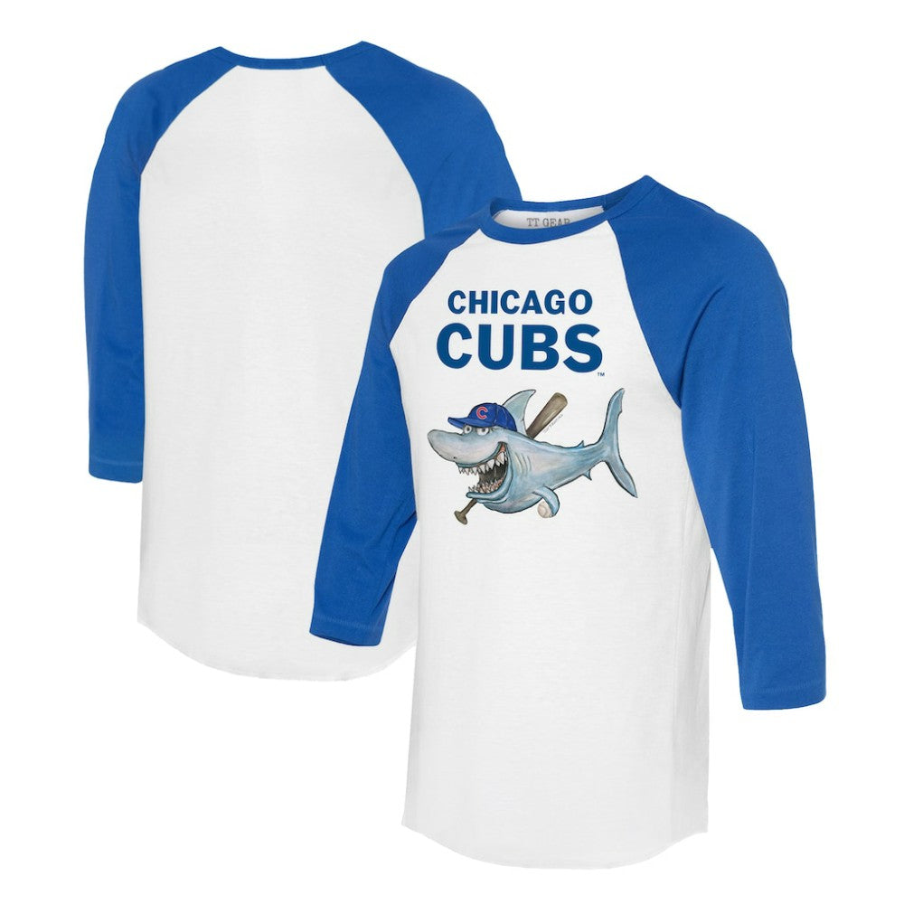 MLB Chicago Cubs Tiny Turnip Women's Shark 3/4-Sleeve Raglan T-Shirt
