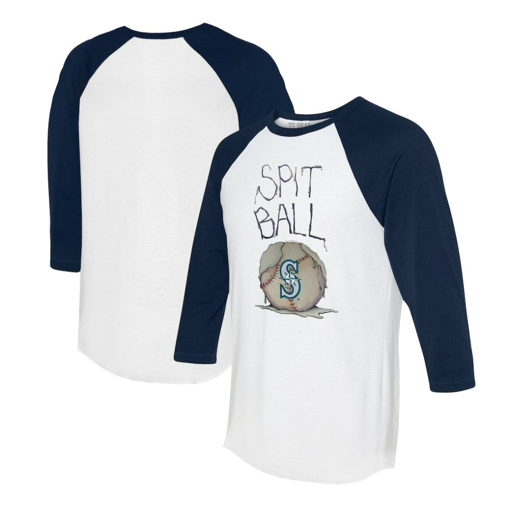 MLB Seattle Mariners Tiny Turnip Women's Spit Ball 3/4-Sleeve Raglan T-Shirt