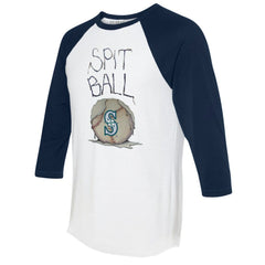 MLB Seattle Mariners Tiny Turnip Women's Spit Ball 3/4-Sleeve Raglan T-Shirt