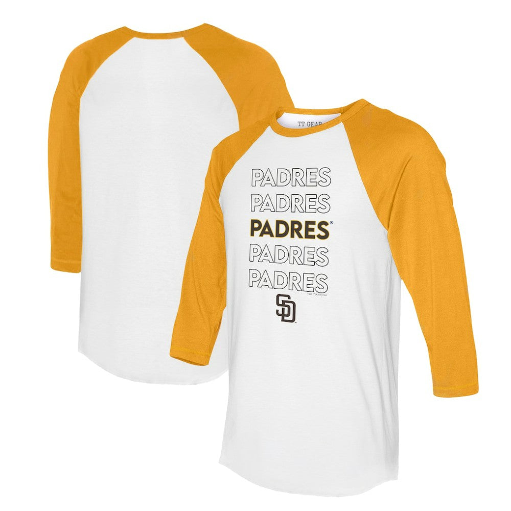 MLB San Diego Padres Tiny Turnip Women's Stacked 3/4-Sleeve Raglan T-Shirt