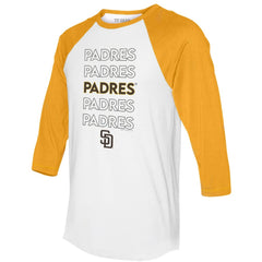 MLB San Diego Padres Tiny Turnip Women's Stacked 3/4-Sleeve Raglan T-Shirt