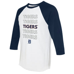 MLB Detroit Tigers Tiny Turnip Women's Stacked 3/4-Sleeve Raglan T-Shirt
