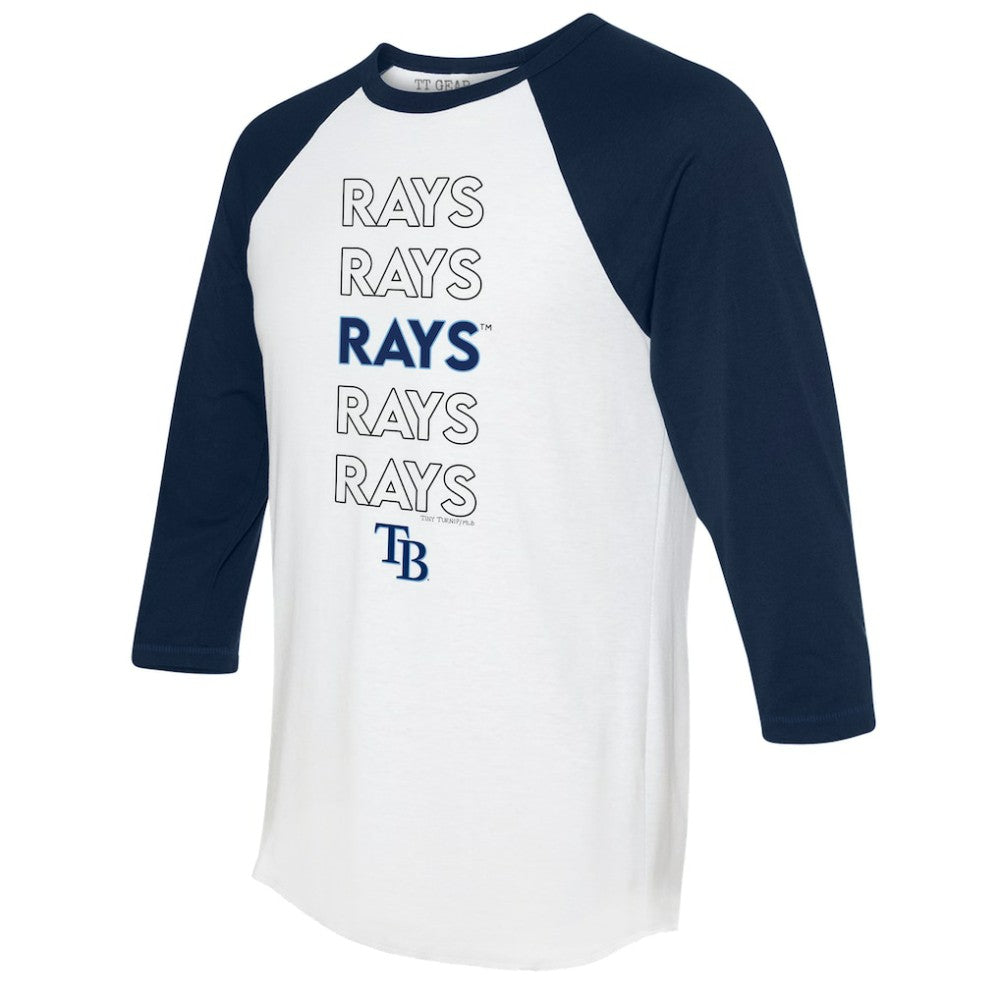 MLB Tampa Bay Rays Tiny Turnip Women's Stacked 3/4-Sleeve Raglan T-Shirt