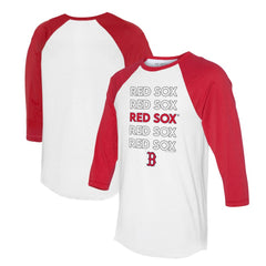 MLB Boston Red Sox Tiny Turnip Unisex Stacked 3/4-Sleeve Raglan T-Shirt