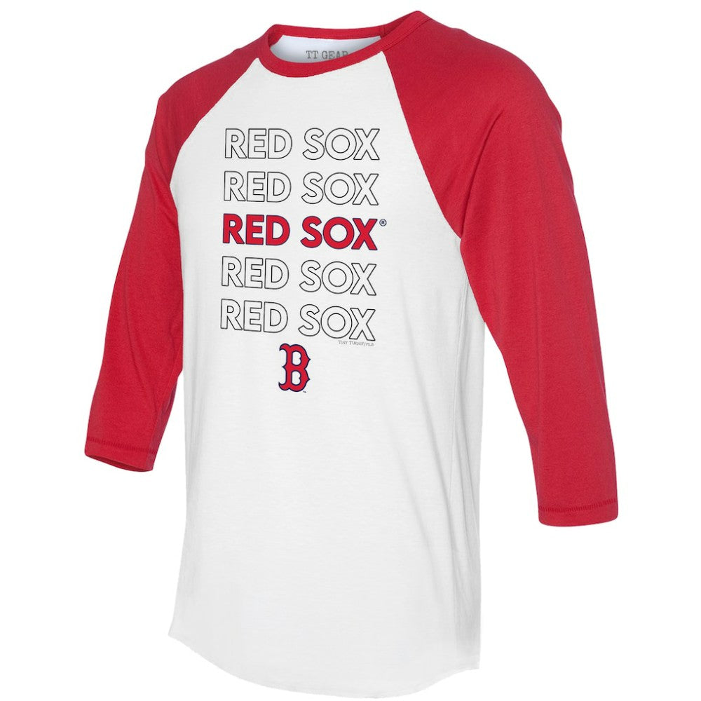 MLB Boston Red Sox Tiny Turnip Unisex Stacked 3/4-Sleeve Raglan T-Shirt
