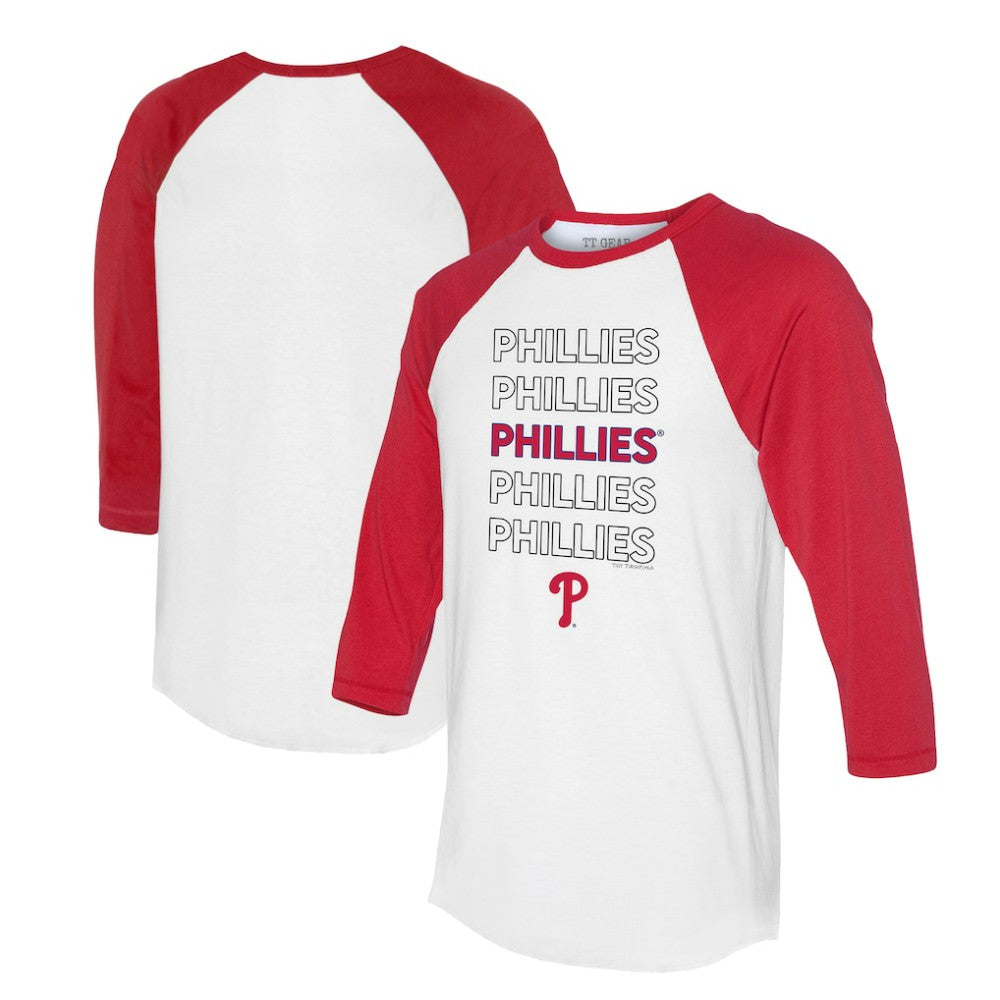 MLB Philadelphia Phillies Tiny Turnip Unisex Stacked 3/4-Sleeve Raglan T-Shirt