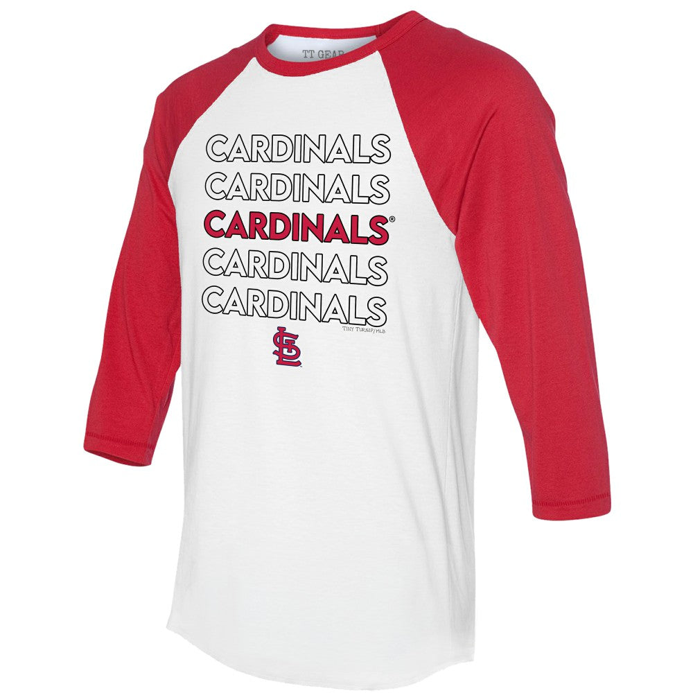 MLB St. Louis Cardinals Tiny Turnip Unisex Stacked 3/4-Sleeve Raglan T-Shirt
