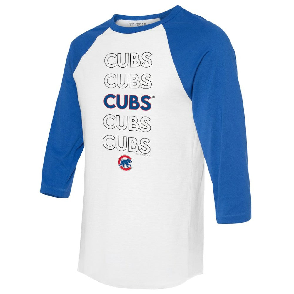 MLB Chicago Cubs Tiny Turnip Unisex Stacked 3/4-Sleeve Raglan T-Shirt