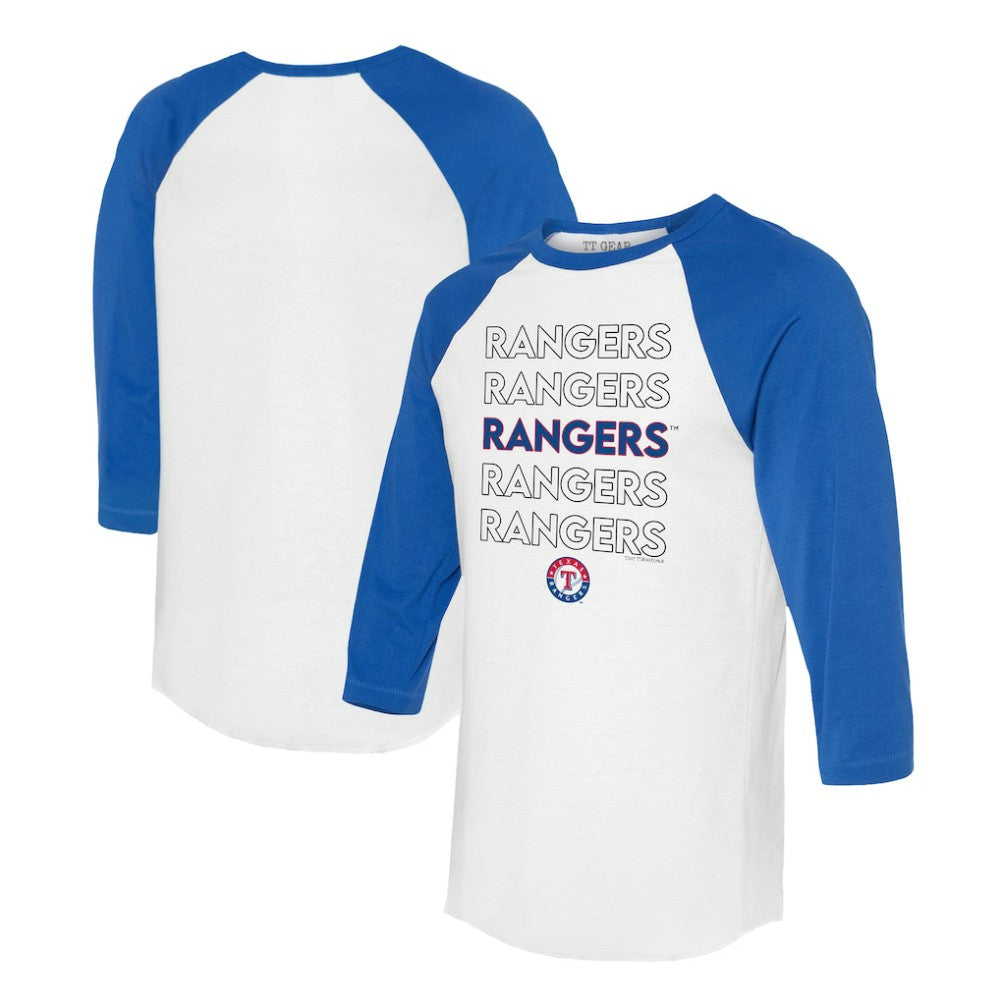 MLB Texas Rangers Tiny Turnip Unisex Stacked 3/4-Sleeve Raglan T-Shirt
