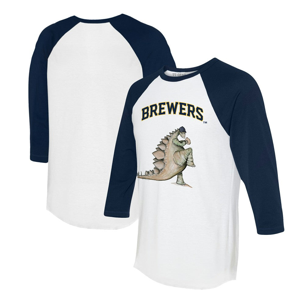 MLB Milwaukee Brewers Tiny Turnip Unisex Stega 3/4-Sleeve Raglan T-Shirt