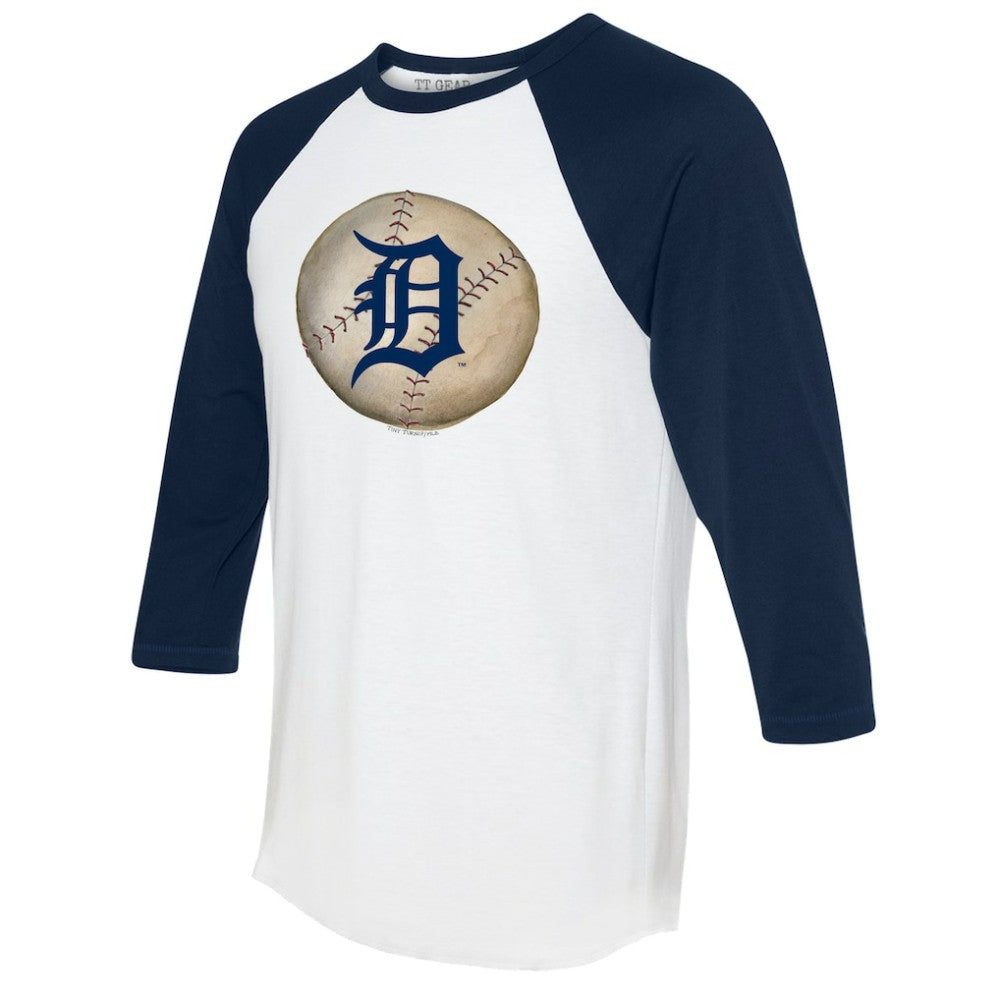 MLB Detroit Tigers Tiny Turnip Unisex Stitched Baseball 3/4-Sleeve Raglan T-Shirt