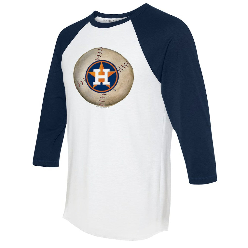 MLB Houston Astros Tiny Turnip Unisex Stitched Baseball 3/4-Sleeve Raglan T-Shirt