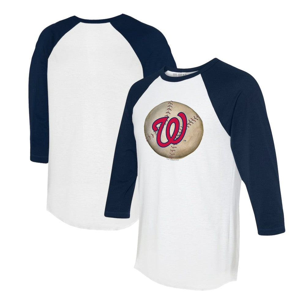 MLB Washington Nationals Tiny Turnip Unisex Stitched Baseball 3/4-Sleeve Raglan T-Shirt