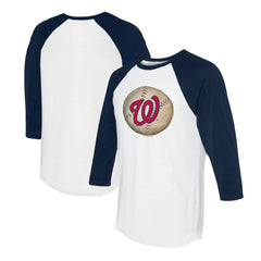 MLB Washington Nationals Tiny Turnip Unisex Stitched Baseball 3/4-Sleeve Raglan T-Shirt