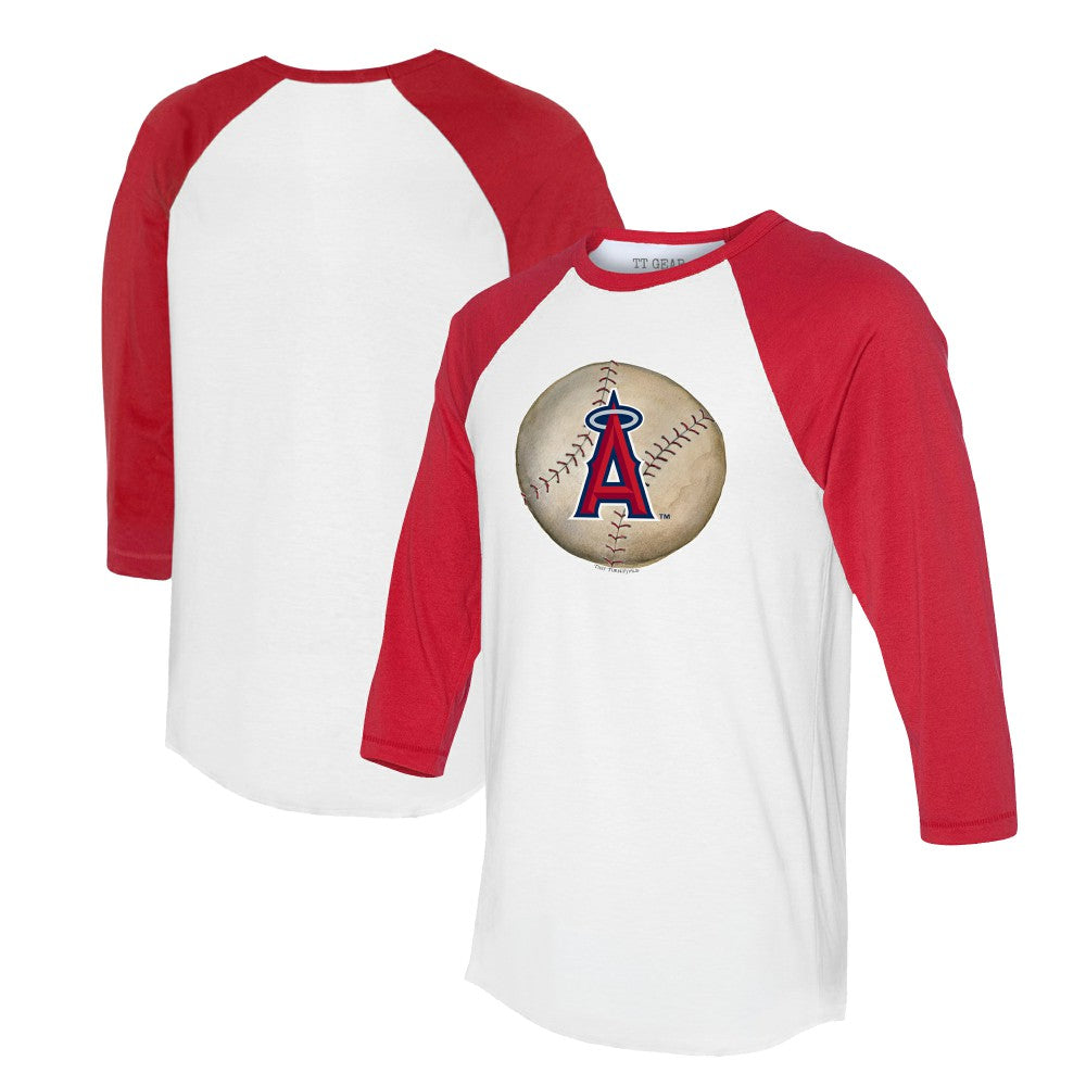 MLB Los Angeles Angels Tiny Turnip Unisex Stitched Baseball 3/4-Sleeve Raglan T-Shirt