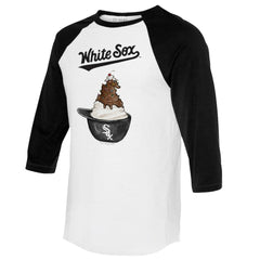 MLB Chicago White Sox Tiny Turnip Unisex Sundae Helmet 3/4-Sleeve Raglan T-Shirt