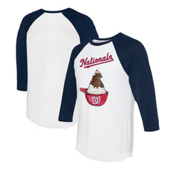 MLB Washington Nationals Tiny Turnip Unisex Sundae Helmet 3/4-Sleeve Raglan T-Shirt